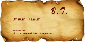 Braun Timur névjegykártya